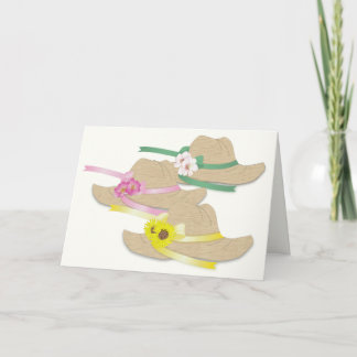 Three Straw Hats Thank You Card
