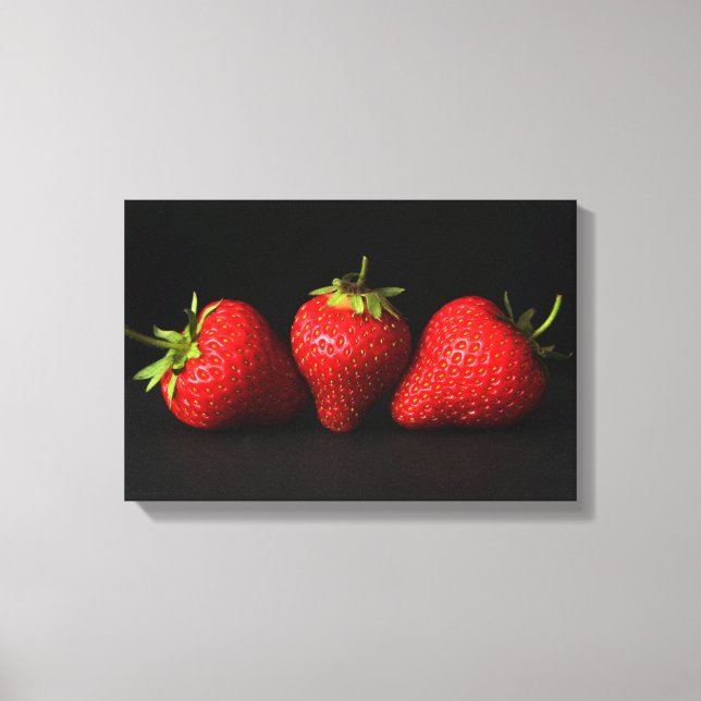 Three Strawberries Bk 16.50x11(41.25x27.5cm)waccnm Canvas Print (Front)