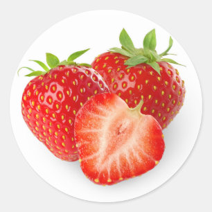 Three strawberries classic round sticker