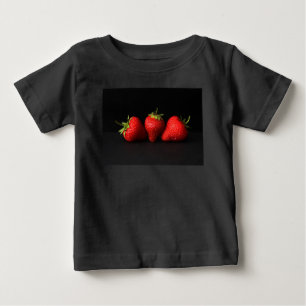 Three Strawberries On Black Baby cn Baby T-Shirt