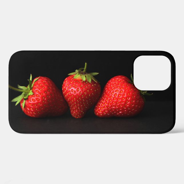 Three Strawberries On Black iphcna Case-Mate iPhone Case (Back (Horizontal))
