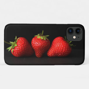 Three Strawberries On Black iphcna Case-Mate iPhone Case