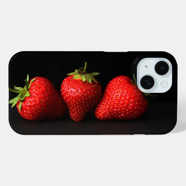 Three Strawberries On Black iphcnm Case-Mate iPhone Case (Back (Horizontal))