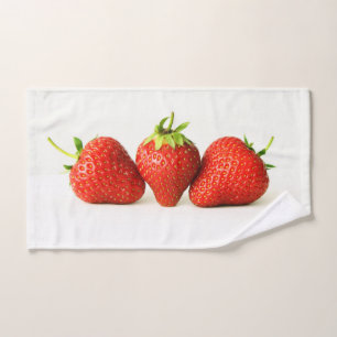Three Strawberries On White btcna Bath Towel Set