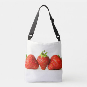 Three Strawberries On White cbbcnm Crossbody Bag