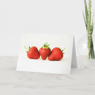 Three Strawberries On White gccna Card