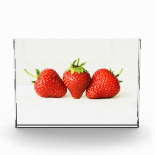 Three Strawberries On White pbcnm Photo Block