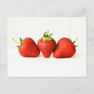 Three Strawberries On White pccnm Postcard