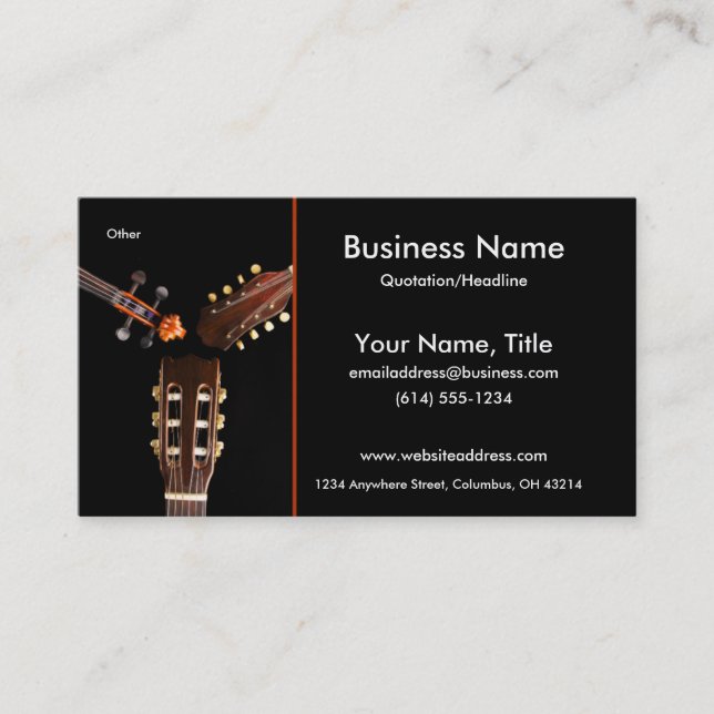 Three String Instruments Business Cards (Front)