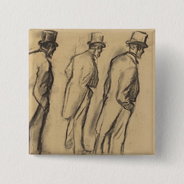 Three Studies of Ludovic Halevy Standing 15 Cm Square Badge (Front)