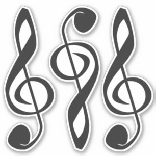 Three Stylised Treble Clefs
