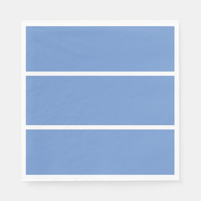Three Stylish Light Cornflower Blue Wide Stripes  Napkin (Front)