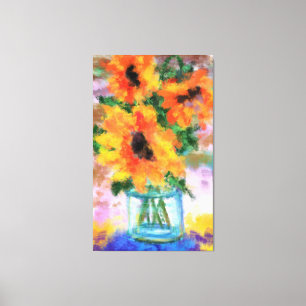 Three Sunflowers Canvas Print - Art Painting