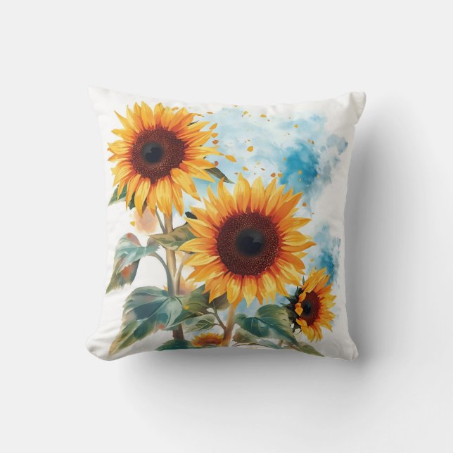 Three Sunflowers Cushion (Front)