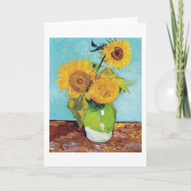 Three Sunflowers, Van Gogh Card (Front)
