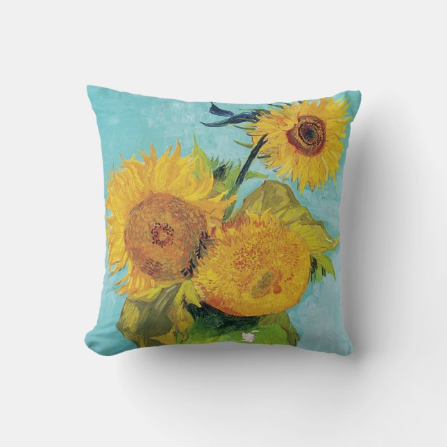 Three Sunflowers, Van Gogh Cushion (Front)