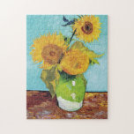 Three Sunflowers, Van Gogh Jigsaw Puzzle<br><div class="desc">Vincent Willem van Gogh (30 March 1853 – 29 July 1890) was a Dutch post-impressionist painter who is among the most famous and influential figures in the history of Western art. In just over a decade, he created about 2, 100 artworks, including around 860 oil paintings, most of which date...</div>
