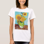 Three Sunflowers, Van Gogh T-Shirt<br><div class="desc">Vincent Willem van Gogh (30 March 1853 – 29 July 1890) was a Dutch post-impressionist painter who is among the most famous and influential figures in the history of Western art. In just over a decade, he created about 2, 100 artworks, including around 860 oil paintings, most of which date...</div>