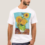 Three Sunflowers, Van Gogh T-Shirt<br><div class="desc">Vincent Willem van Gogh (30 March 1853 – 29 July 1890) was a Dutch post-impressionist painter who is among the most famous and influential figures in the history of Western art. In just over a decade, he created about 2, 100 artworks, including around 860 oil paintings, most of which date...</div>