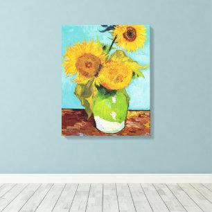 Three Sunflowers   Vincent Van Gogh Canvas Print
