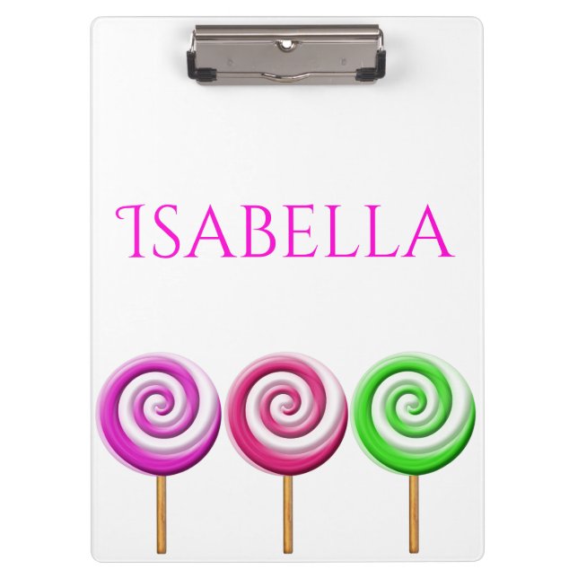 Three Swirled Lolly Pops Clipboard (Front)