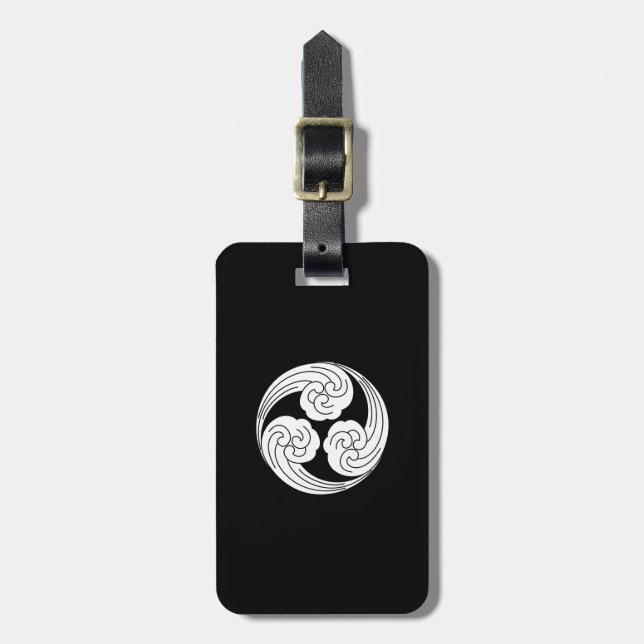 Three swirled waves luggage tag (Front Vertical)