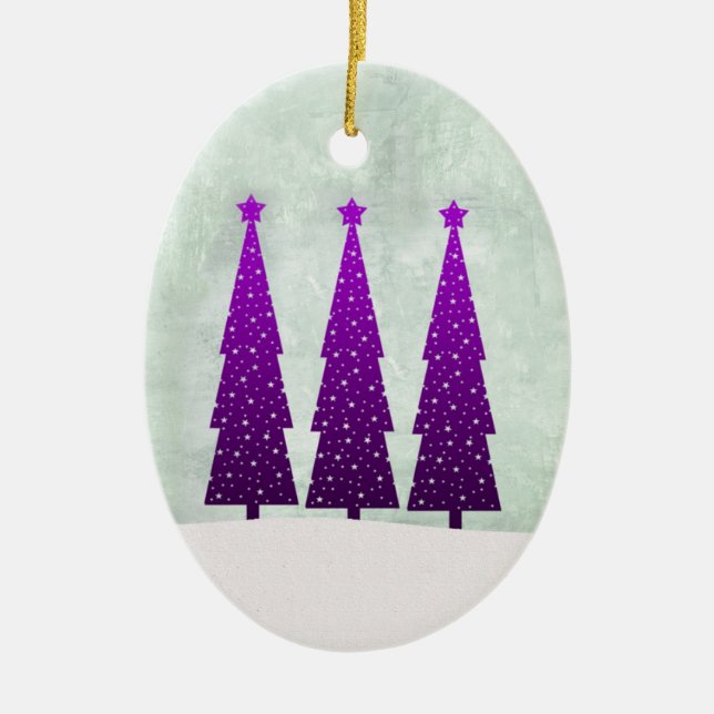 Three Tall Christmas Trees Ornament (Front)