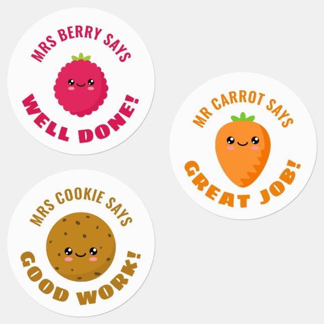 Three Teacher award stickers (Group)