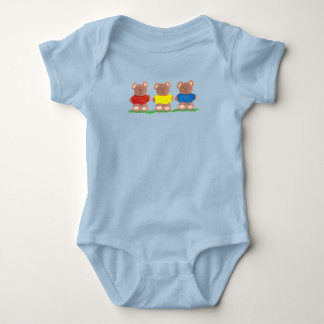 Three Teddy Bears in T-shirts
