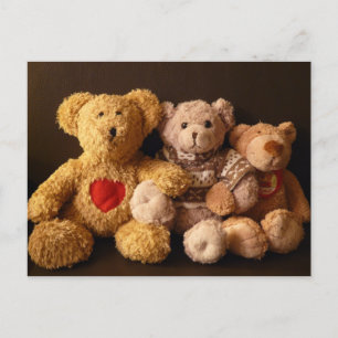 Three Teddy Bears Postcard