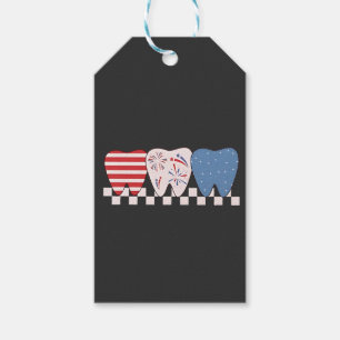 Three Teeth Graphic Design 4th of July Gift Tags