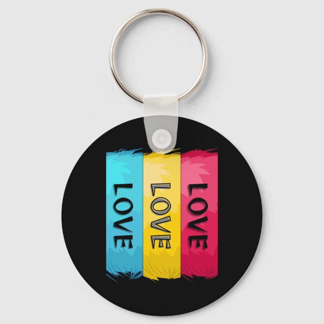 Three Times Love Design  Key Ring (Front)