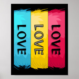 Three Times Love Design Poster