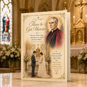 Three to Get Married Catholic Wedding Blessings Card