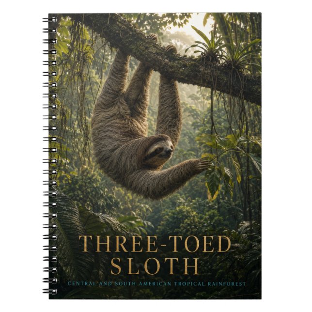 Three-Toed Sloth Rainforest ANIMALS Notebook (Front)