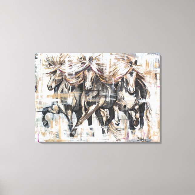 Three Tölters Brown Canvas Print (Front)