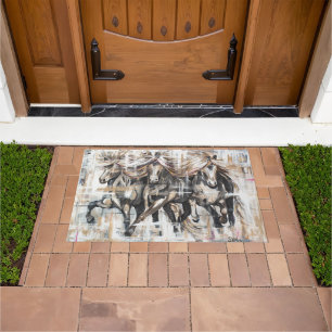 Three Tölters Brown Doormat