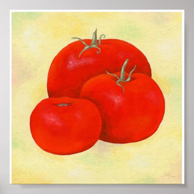 Three Tomatoes Painting print (Front)
