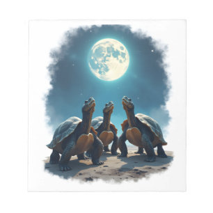 Three Tortoises Howl at Moon Wildlife Mountain Tur Notepad