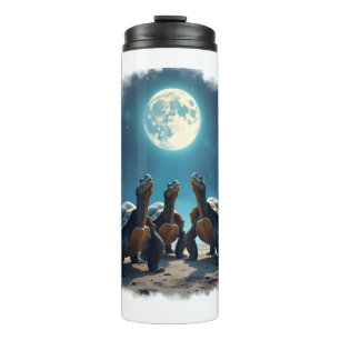Three Tortoises Howl at Moon Wildlife Mountain Tur Thermal Tumbler