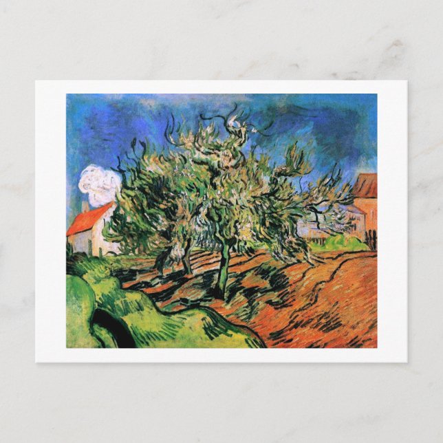 Three Trees and a House Van Gogh Fine Art Postcard (Front)