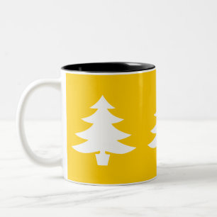 three trees - golden Two-Tone coffee mug