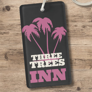 Three Trees Inn (white) Key Ring