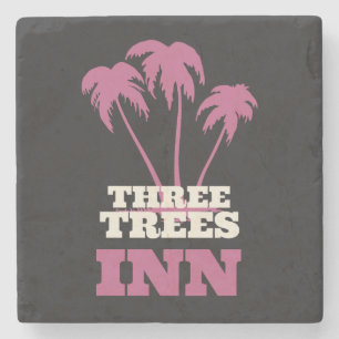 Three Trees Inn (white) Stone Coaster