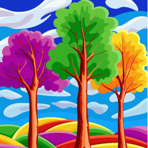 Three Trees Print, Value Poster Paper (Matte)