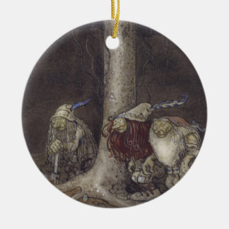 Three Trolls - John Bauer - Vintage art Ceramic Tree Decoration