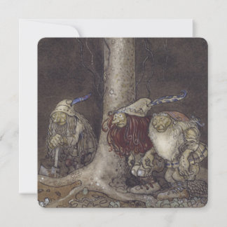 Three Trolls John Bauer vintage art Holiday Card