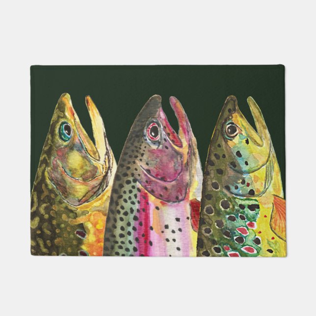 Three Trout Decor Doormat (Front)