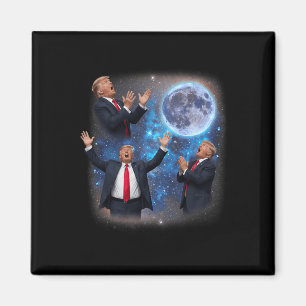 Three Trumps Howling At The Moon Weird Meme Trump Magnet