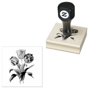 Three Tulips Rubber Stamp
